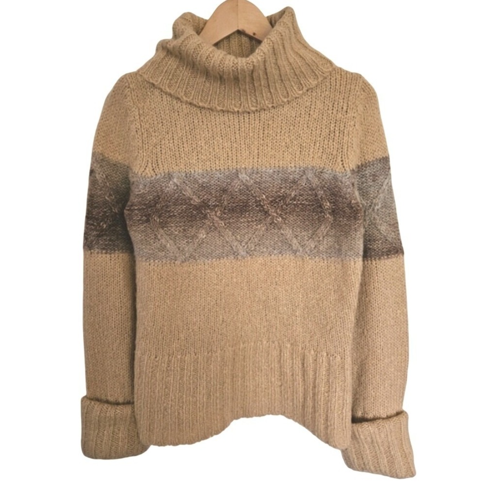 Y2K Dynamite Tan‎ Wool Blend Turtleneck Sweater